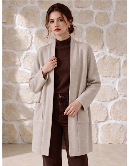 Longline open knit cardigan