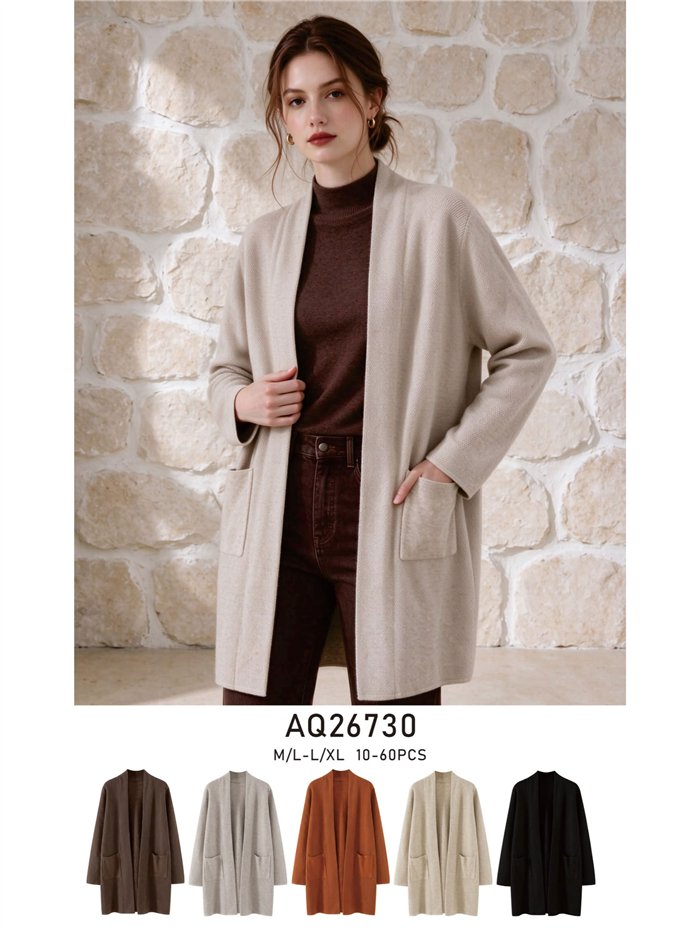 Longline open knit cardigan