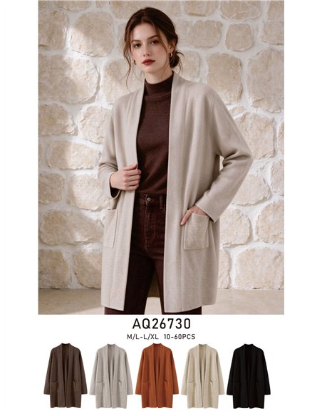 Longline open knit cardigan