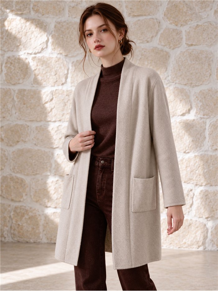 Longline open knit cardigan