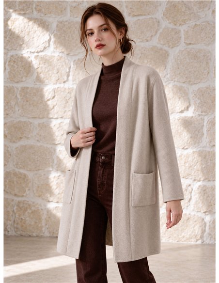 Longline open knit cardigan