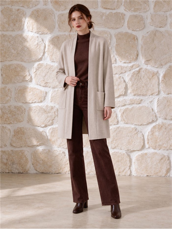 Longline open knit cardigan