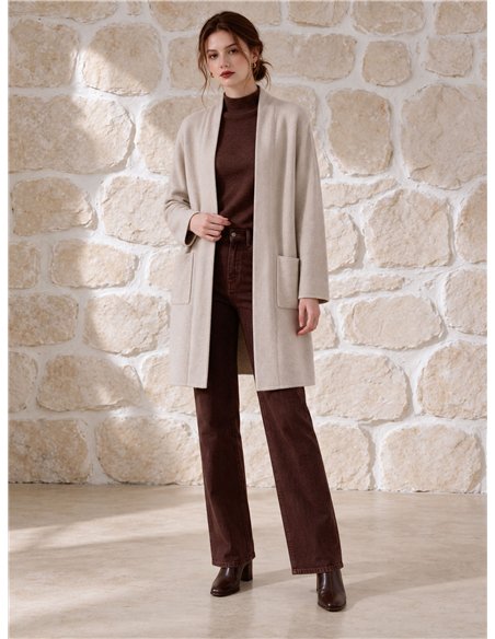 Longline open knit cardigan