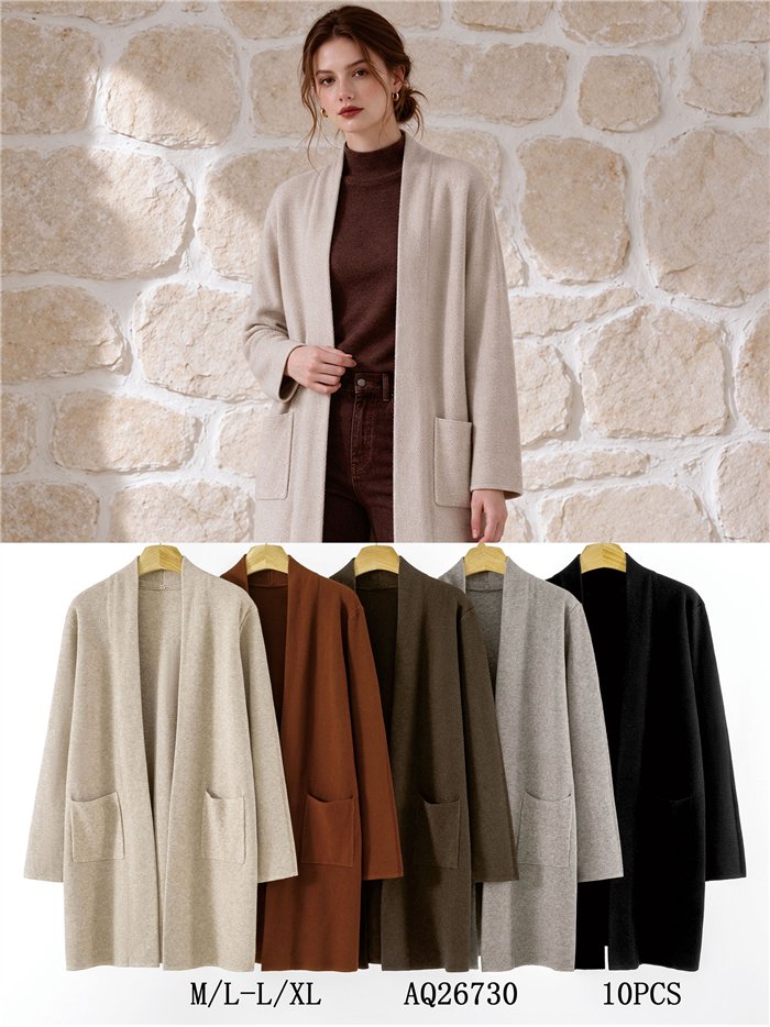Longline open knit cardigan