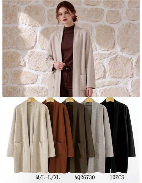 Longline open knit cardigan
