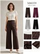 Pantalón wide leg de punto con botones dorados