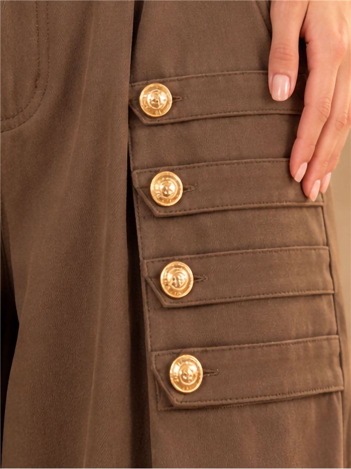 Pantaloni a palloncino con bottoni dorati