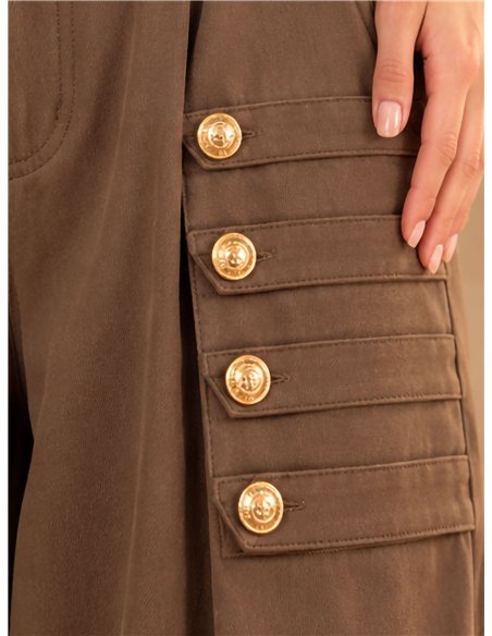 Pantaloni a palloncino con bottoni dorati
