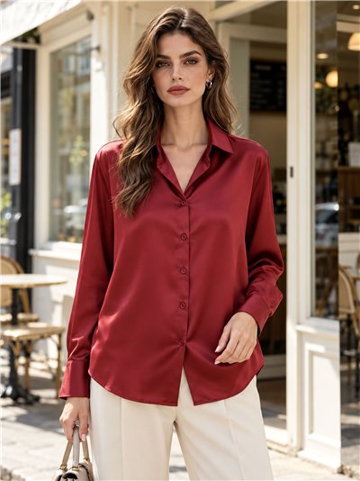 Satin finish button up shirt