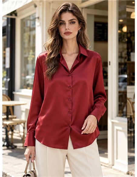 Satin finish button up shirt