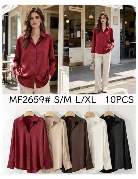 Satin finish button up shirt
