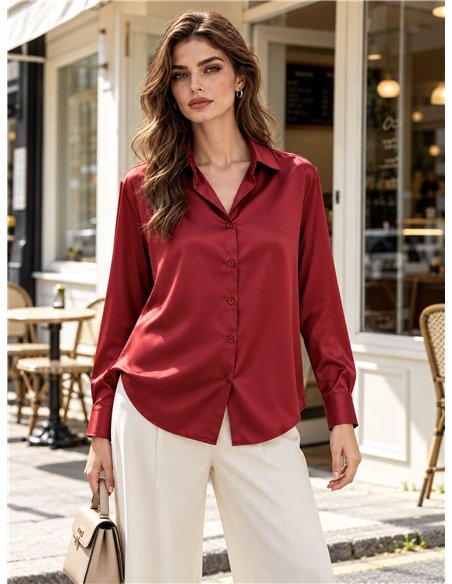 Satin finish button up shirt