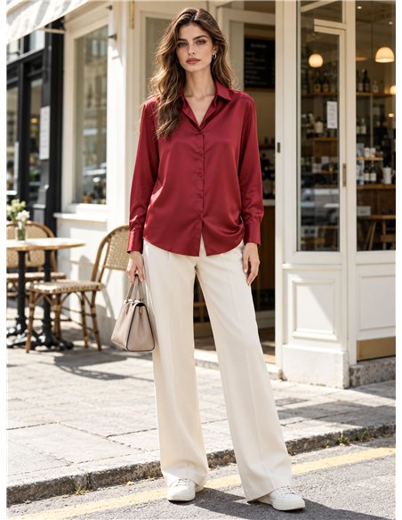 Satin finish button up shirt