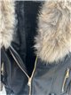 Giacca in similpelle con collo di pelliccia