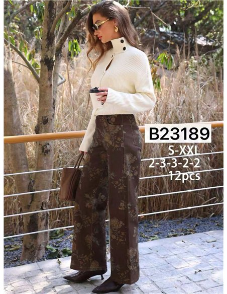 Jeans wide leg estampado floral