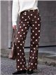 Jeans wide leg estampado lunares