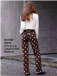 Jeans wide leg estampado lunares