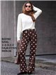 Jeans wide leg estampado lunares