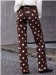 Jeans wide leg estampado lunares