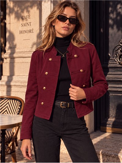 Giacca militare in twill con bottoni