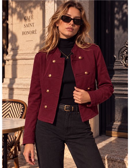Washed twill military jacket