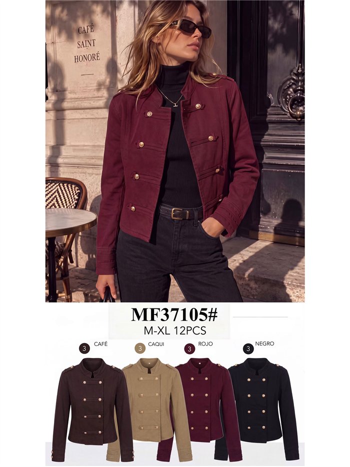 Washed twill military jacket