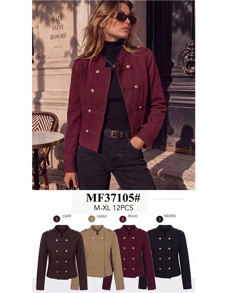 Washed twill military jacket