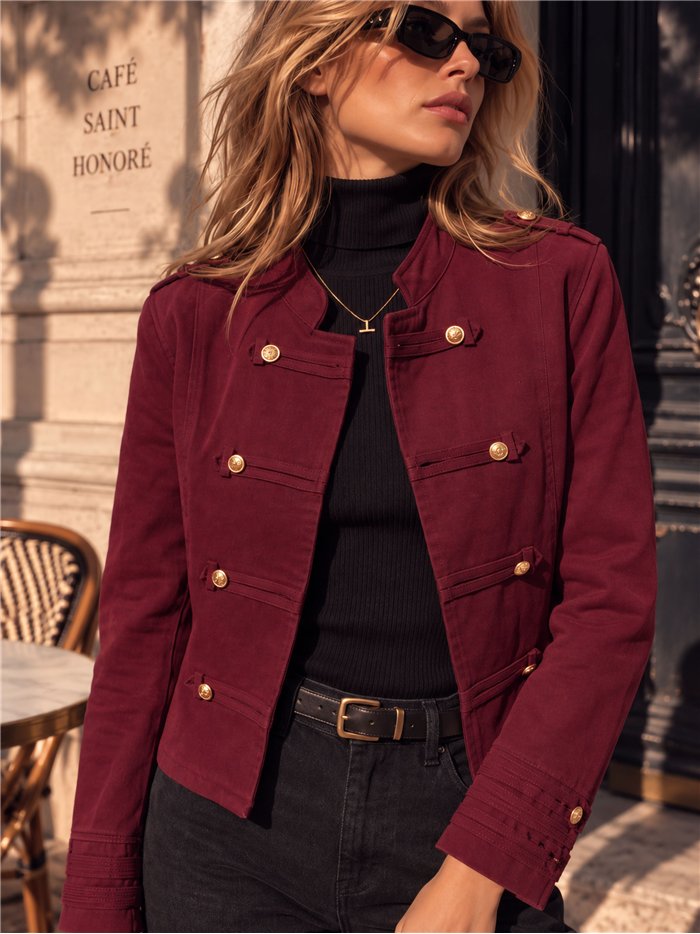 Washed twill military jacket