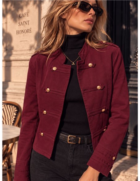 Washed twill military jacket
