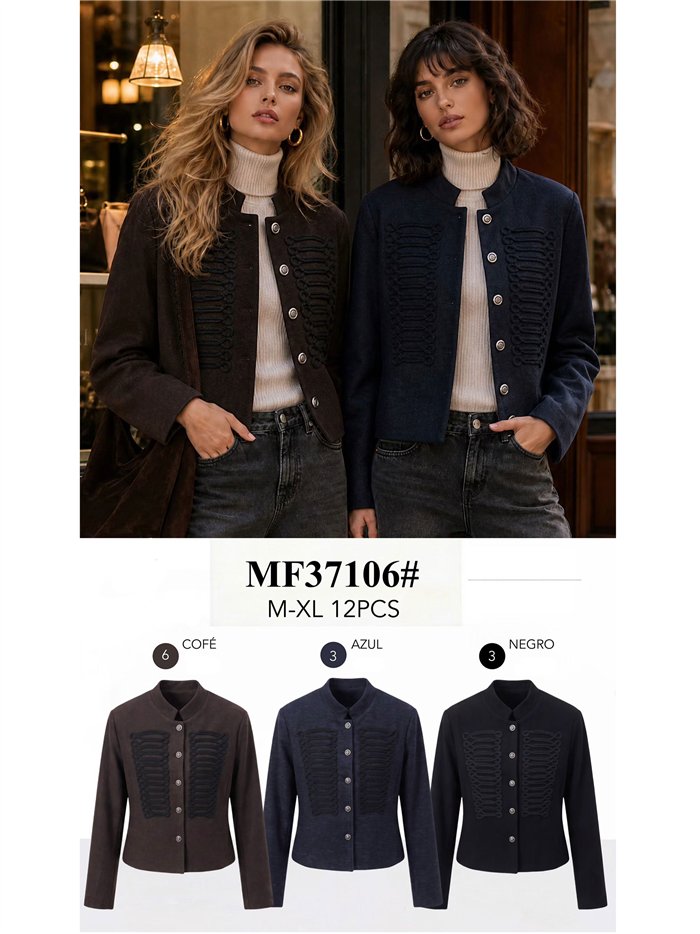 Wool effect tailored military braid jacket