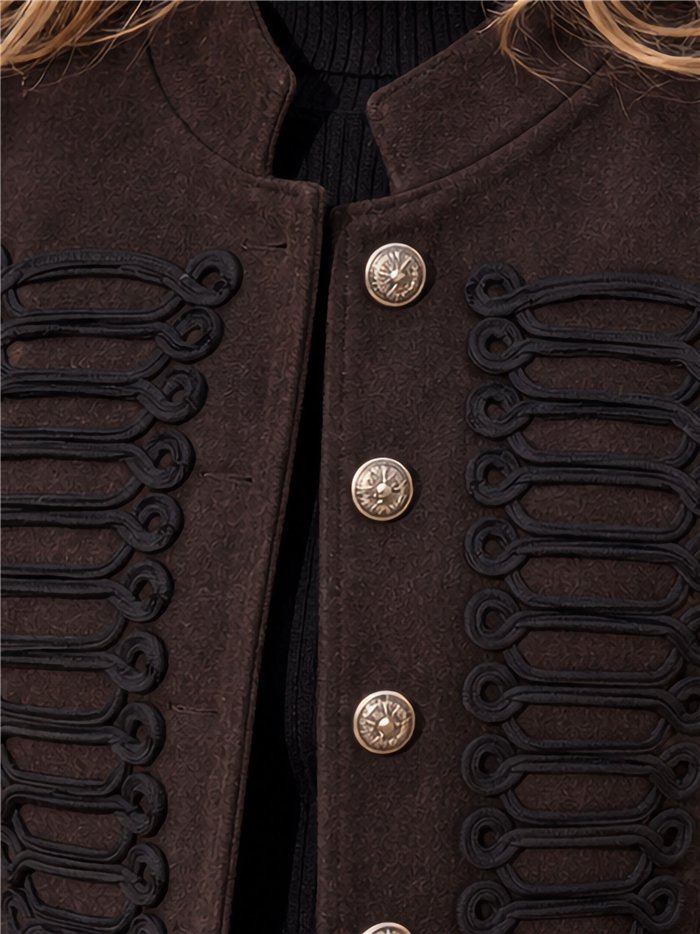 Wool effect tailored military braid jacket