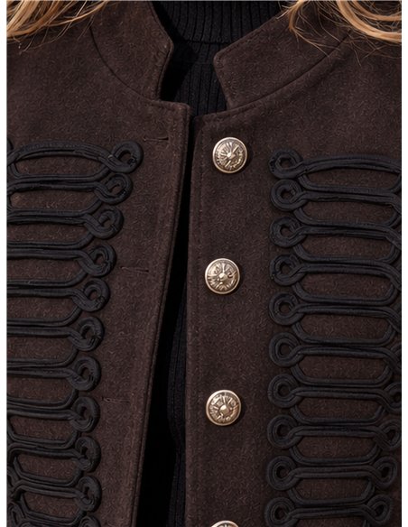 Wool effect tailored military braid jacket