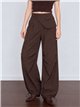 Pantalón wide leg con cintura asimétrica