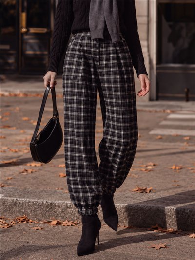Pantalón jogger paño de cuadros