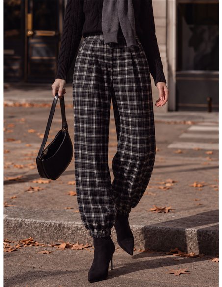Pantalón jogger paño de cuadros