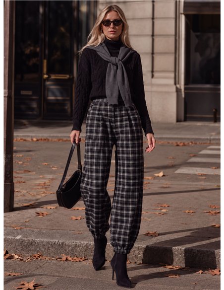 Pantalón jogger paño de cuadros