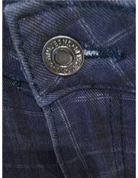 Jeans balloon estampado de cuadros