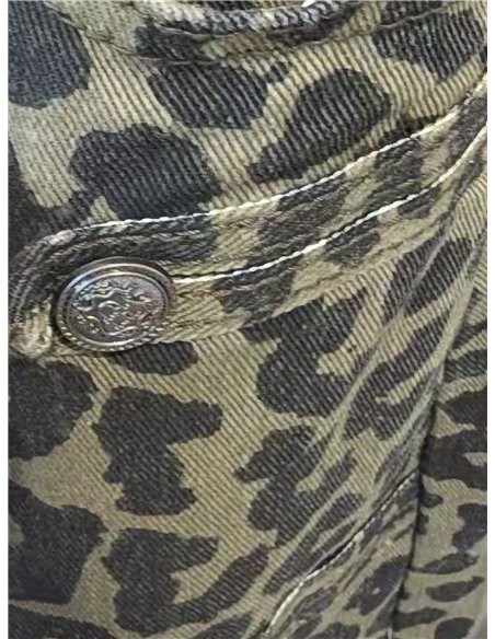 Jeans balloon animal print con botones