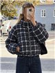 Cropped plaid puffer jacket