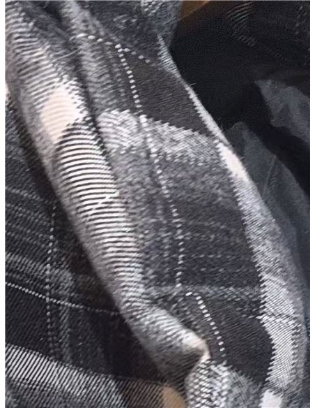 Cropped plaid puffer jacket