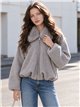 Chaqueta bomber paño con cuello de pelo