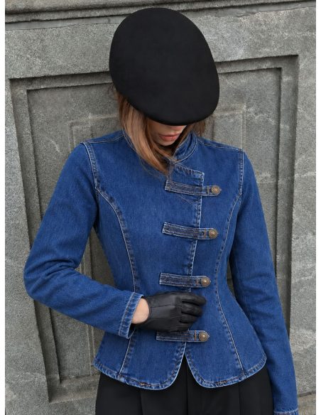 Chaqueta denim militar con botones
