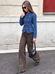 Chaqueta denim militar con botones