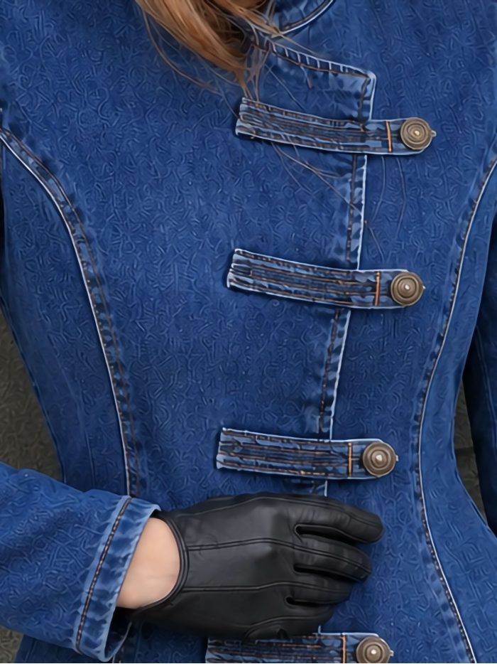 Chaqueta denim militar con botones