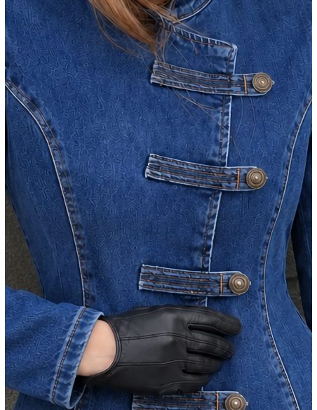 Chaqueta denim militar con botones